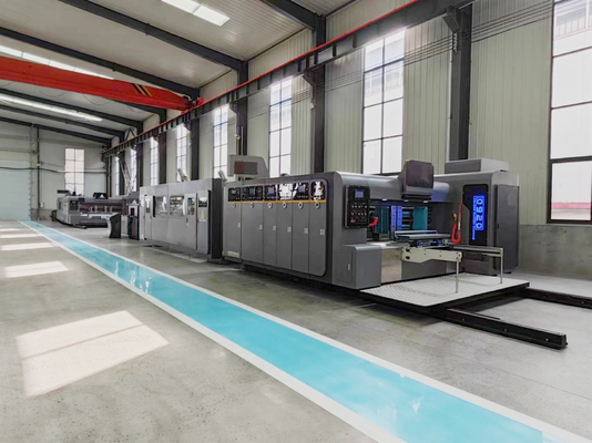 Impressora de caixa de cartão ondulada de alta velocidade automática completa Slotter Die Cutter And Folder Gluer In Line